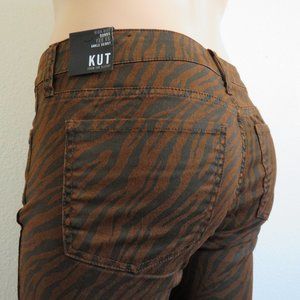 KUT from the KLOTH Jeans Distressed Animal Print Ankle Skinny Plus Size 14 NWT